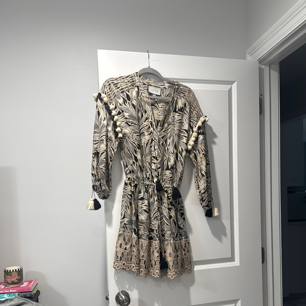 Alexis Black and Cream Patterned Dress